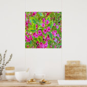 Schöne Grüne Weigela mit Crimson-Blume Poster (Küche)