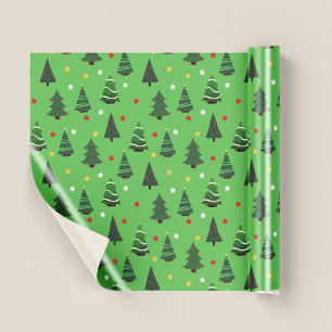 Schöne grüne Weihnachtsbäume Muster Weihnachten Geschenkpapier
