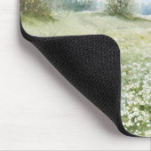 Schöne Grüne Wiese Blumen Blauer Himmel Mousepad (Ecke)