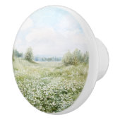 Schöne Grüne Wiesen Blumen Blauer Himmel Keramikknauf (Rechts)