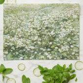Schöne grüne Wiesenblumen blauer Himmel Geschirrtuch (Gefaltet)
