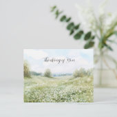 Schöne grüne Wiesenblumen blauer Himmel Postkarte (Stehend Vorderseite)