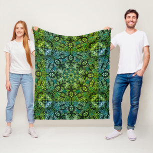 Schöne Grüntöne und Blues Mandala Fleecedecke