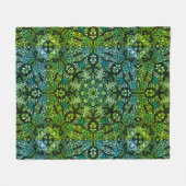 Schöne Grüntöne und Blues Mandala Fleecedecke (Vorderseite (Horizontal))