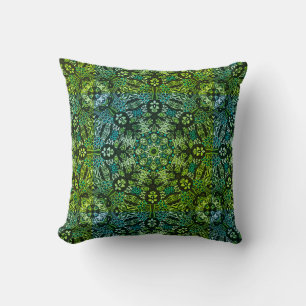 Schöne Grüntöne und Blues Mandala Kissen