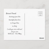 Schöne Gruß aus Italien Meer Sicht Postkarte (Rückseite)