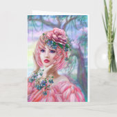 Schöne Grußkarte Flamingo Girl Karte (Rückseite)