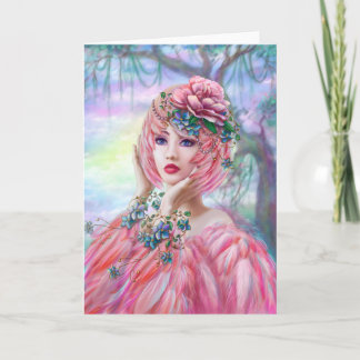 Schöne Grußkarte Flamingo Girl Karte