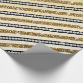 Schöne gürtelgoldene Imitate Glitzer Perlen Geschenkpapier (Ecke)