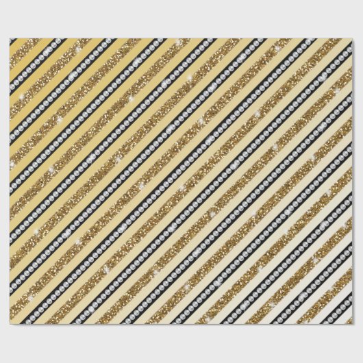 Schöne gürtelgoldene Imitate Glitzer Perlen Geschenkpapier (Flach)