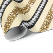 Schöne gürtelgoldene Imitate Glitzer Perlen Geschenkpapier (Rolleneckpunkt)