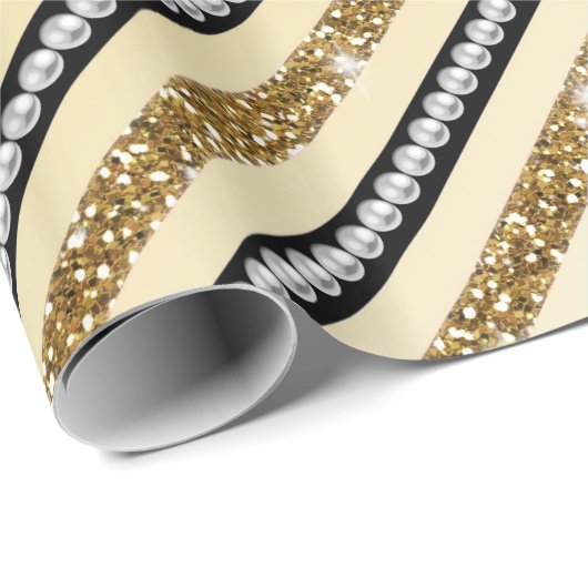 Schöne gürtelgoldene Imitate Glitzer Perlen Geschenkpapier (Rolleneckpunkt)