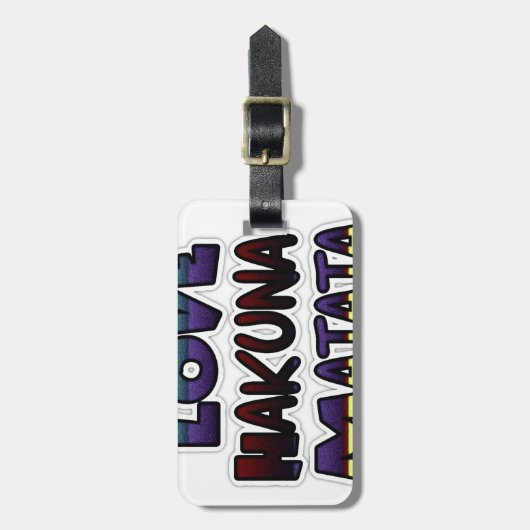 Schöne Hakuna Matata Kunst, Dichtung Gepäckanhänger (Vorderseite vertikal)