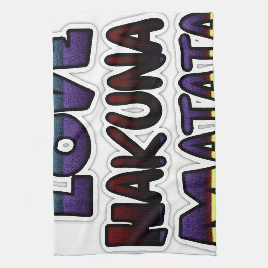 Schöne Hakuna Matata Kunst, Dichtung Geschirrtuch (Vertikal)