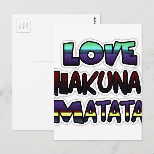 Schöne Hakuna Matata Kunst, Dichtung Postkarte (Vorne/Hinten)