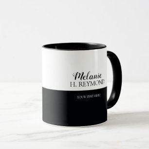 schöne halbe Schwarz-Weiß-Tasse personalisiert mit Tasse