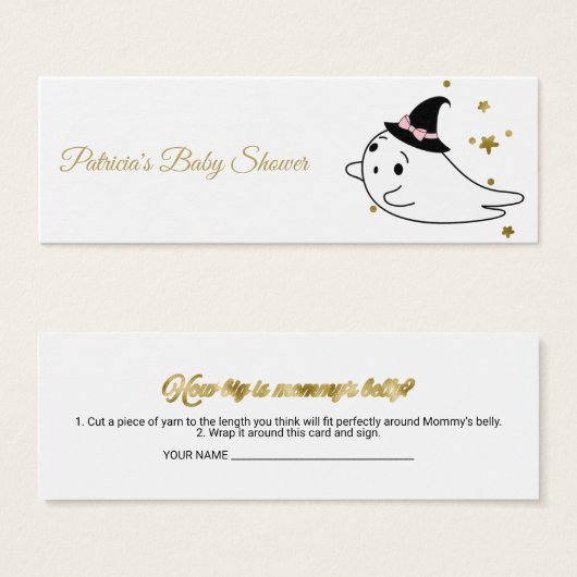 Schöne Halloween Baby Shower Measure Bly Card (Vorne & Hinten)