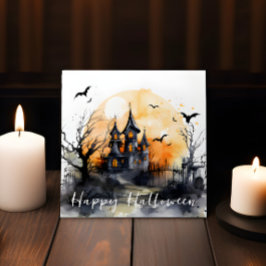 Schöne Halloween Haus Grußkarte