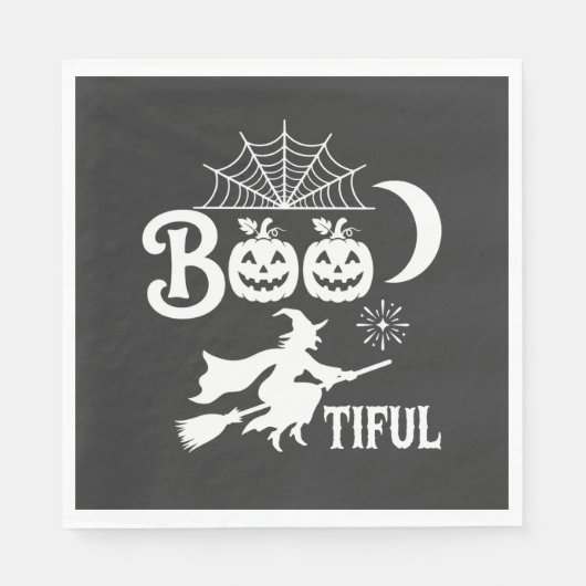 Schöne Halloween-Hexenmondgestaltung_1 Serviette (Vorderseite)