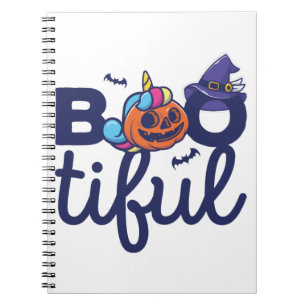 Schöne Halloween lustige Einhorn-Kürbislaterne Notizblock