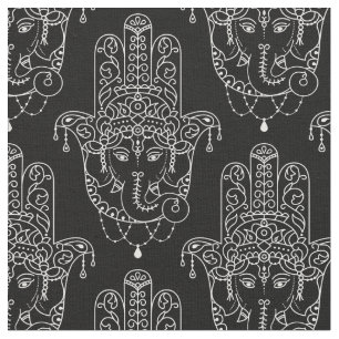 Schöne Hamsa Hand in Schwarz Stoff
