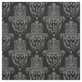 Schöne Hamsa Hand in Schwarz Stoff (Muster)