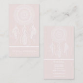 Schöne Hand gezeichnet White Dream Catcher Mandala Visitenkarte (Vorne/Hinten)