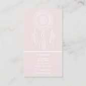 Schöne Hand gezeichnet White Dream Catcher Mandala Visitenkarte (Rückseite)