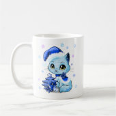 Schöne Hand gezeichnete Weihnachtskatzen-Tasse Kaffeetasse (Links)