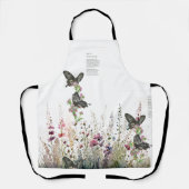 Schöne handbemalte, gefährdete Ceylon-Rose Schürze (Vorderseite)