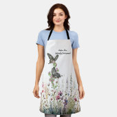 Schöne handbemalte, gefährdete Ceylon-Rose Schürze (Getragen)