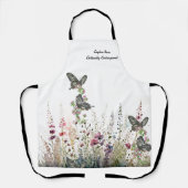 Schöne handbemalte, gefährdete Ceylon-Rose Schürze (Vorderseite)