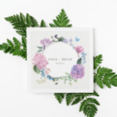 Schöne handbemalte Hydrangea-Blumenhochzeit Serviette