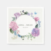 Schöne handbemalte Hydrangea-Blumenhochzeit Serviette (Vorderseite)