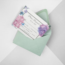 Schöne handbemalte Hydrangea Wedding RSVP