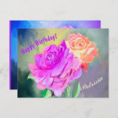 Schöne handbemalte Rose für den besondere Anlass Postkarte (Vorne/Hinten)