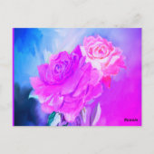 Schöne handbemalte Rose für den besondere Anlass Postkarte (Rückseite)