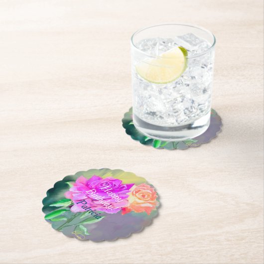 Schöne handbemalte Rose für den besondere Anlass Untersetzer (Vor Ort)