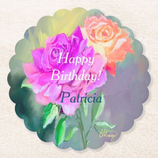 Schöne handbemalte Rose für den besondere Anlass Untersetzer (Vorderseite)