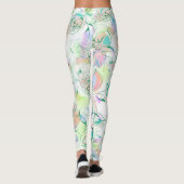 Schöne handbemalte Rose Leggings (Rückseite)
