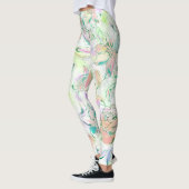 Schöne handbemalte Rose Leggings (Links)
