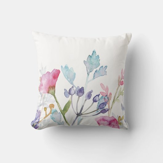 Schöne handgemalte Blumendrucke Kissen (Vorderseite)