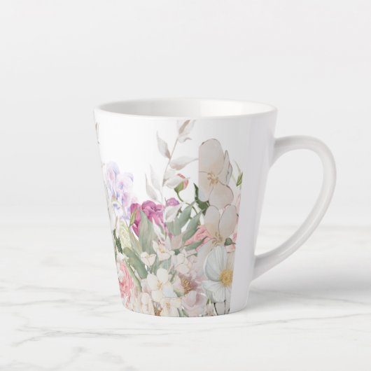 Schöne handgemalte Blumendrucke Milchtasse (Rechts)