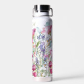 Schöne handgemalte Blumendrucke Trinkflasche (Rückseite)