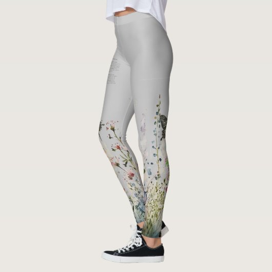 Schöne handgemalte Ceylon-Rose Schmetterlinge Leggings (Links)