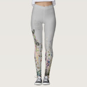 Schöne handgemalte Ceylon-Rose Schmetterlinge Leggings (Vorderseite)