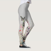 Schöne handgemalte Ceylon-Rose Schmetterlinge Leggings (Rechts)