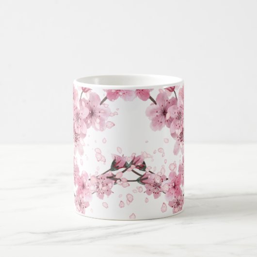 Schöne handgemalte Kirschblossom drucken Kaffeetasse (Mittel)