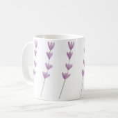 Schöne handgemalte Lila Blume Kaffeetasse (Vorderseite Links)