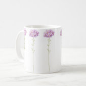 Schöne handgemalte Lila Blume Kaffeetasse (Vorderseite Links)
